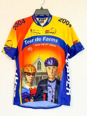 Pactimo 2004 MS150 Tour de Farms Cycling Jersey Men's Medium American Gothic